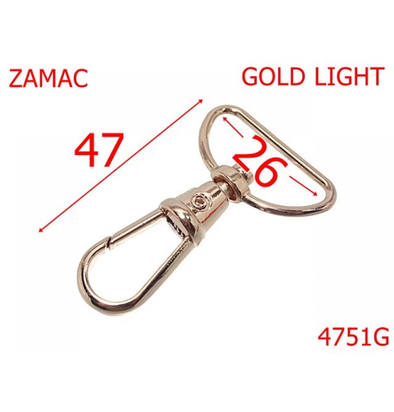 4751G/Carabina  poseta geanta -26-mm-zamac--gold light--5U8---