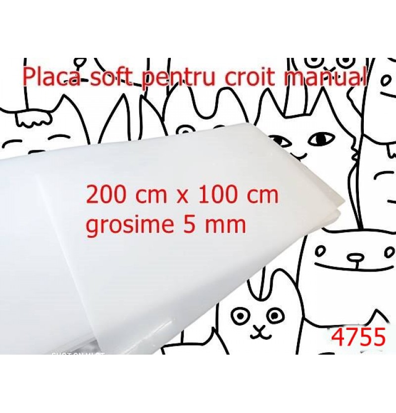 4755/Placa soft pentru croit manual-2000x1000-mm-plastic-5-alb-----