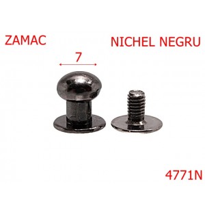 4771N/Ciupercuta opritoare  pentru pielarie-7-mm-zamac--nichel negru-----