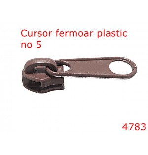 4783/Cursor pentru fermoar spiralat no 5-no 5-mm-zamac--maron-----