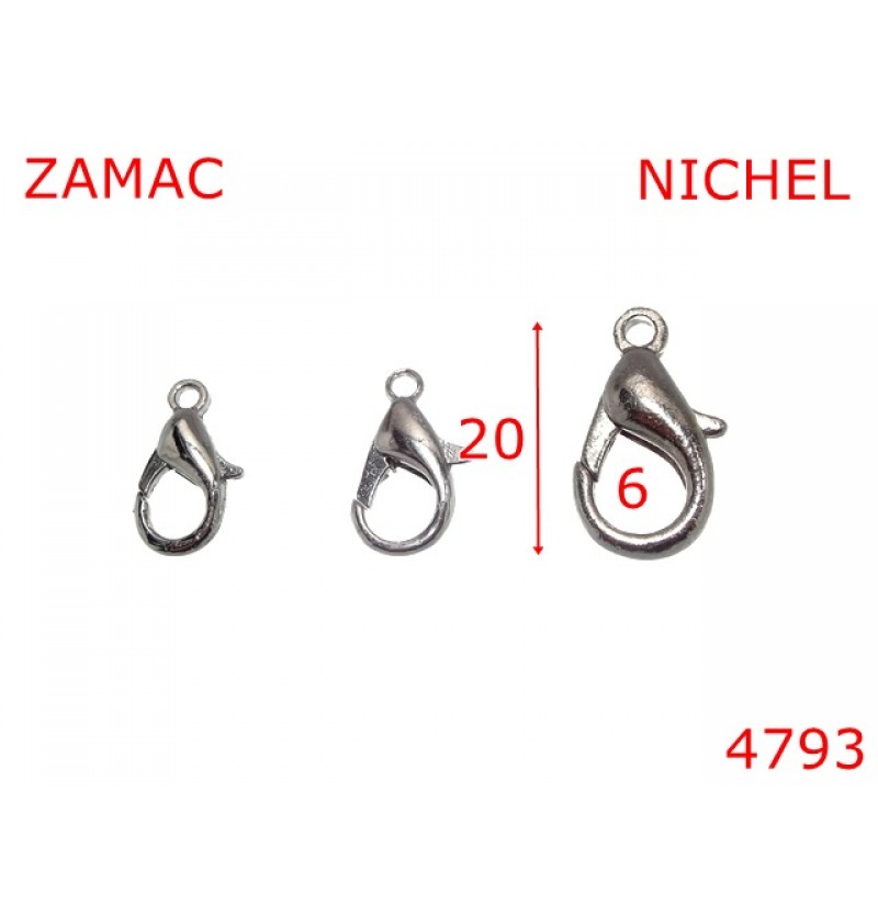 4793/Minicarabina articole marochinarie-20-mm-zamac--nichel-5Y8-5T8---