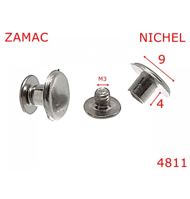 4811/Surub fixare catarama curea -4-mm-zamac--nichel-AD34----