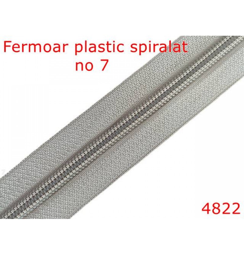4822/Fermoar plastic spiralat pentru confectii maochinarie-no 7--poliester--bej-----