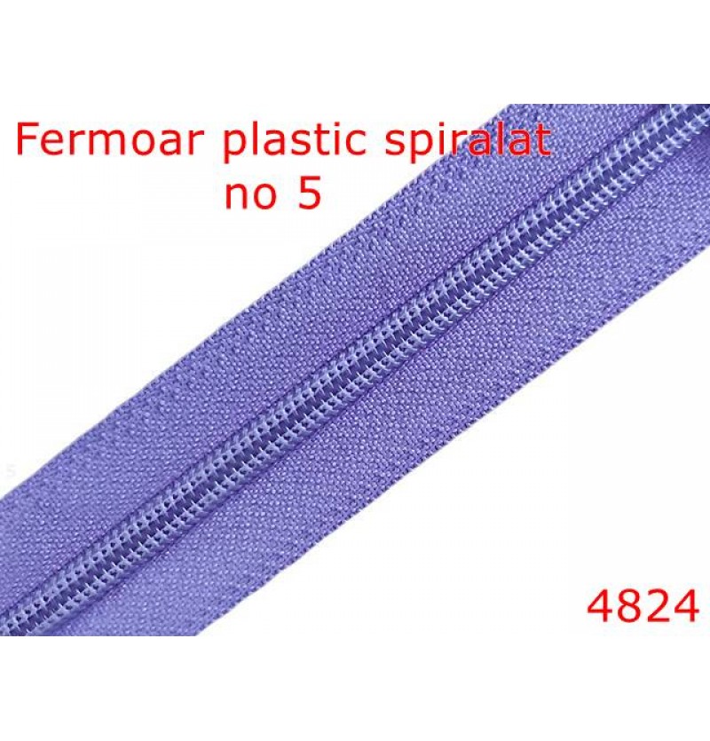 4824/Fermoar plastic spiralat pentru confectii maochinarie-no 5--poliester--lila-----