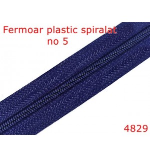 4829/Fermoar plastic spiralat pentru confectii maochinarie-no 5--poliester--mov inchis-----