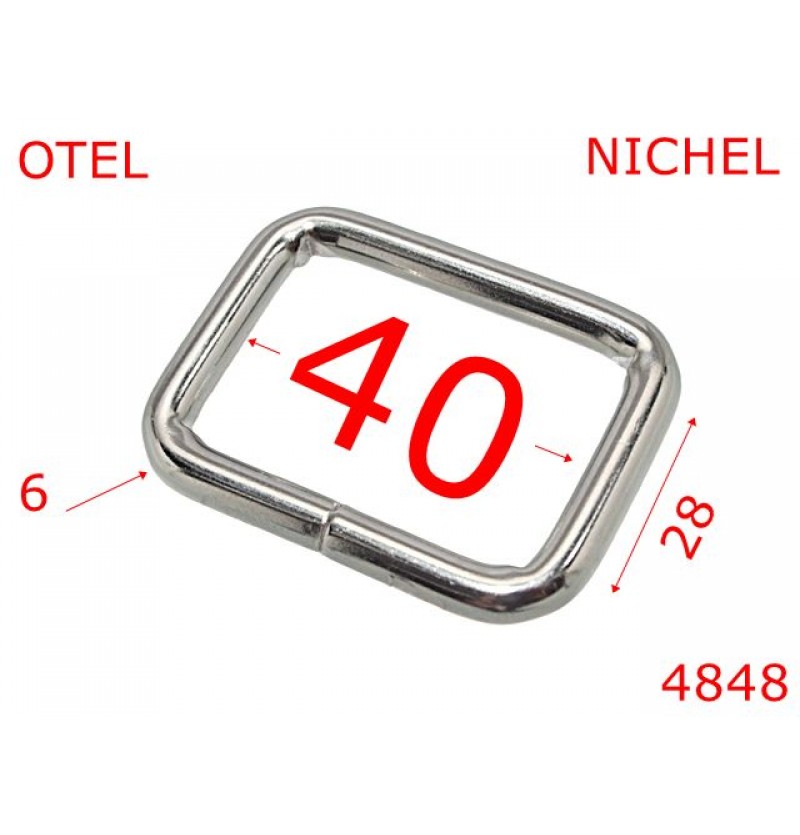 4848/Inel dreptunghiular poseta sau geanta-40-6-otel--nichel-