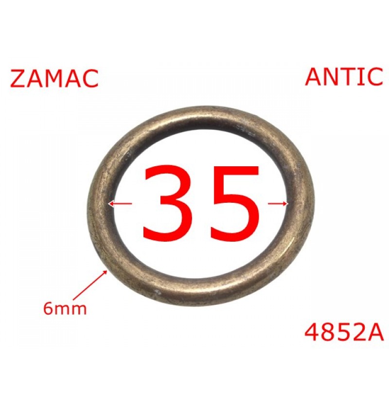 4852A/Inel rotund poseta sau geanta-35-6-zamac--antic-