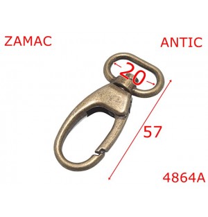 4864A/Carabina maner geanta sau servieta-20-mm-zamac--antic-5H1----