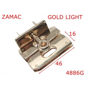 4886G/Inchizatoare geanta cu trei elemente---zamac--gold light-