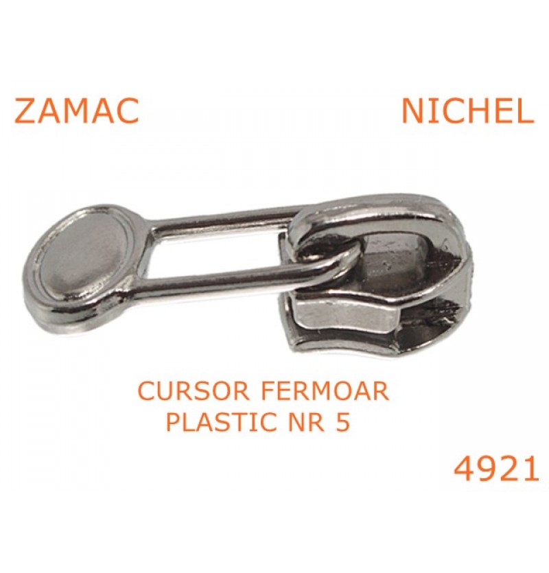 4921/Cursor fermoar plastic articole de marochinarie-No5--zamac--nichel-
