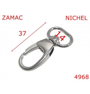 4968/Carabina Mini pentru posete, borsete-14-mm-zamac--nichel-5G1----