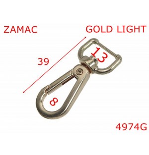 4974G/Minicarabina marochinarie pentru plicuri-13-mm-zamac--gold light-5Y11----