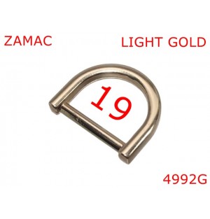 4992G/Inel D pentru posete si  genti -19-mm-zamac--gold light-2.E.2----