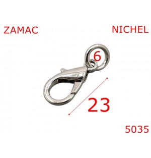 5035/Minicarabina cu inel de sustinere-23-mm-zamac--nichel--k24-k23-J22-J23---