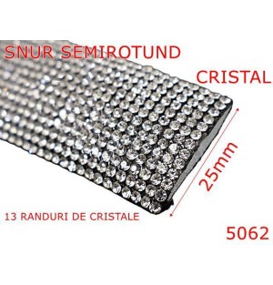 5062/Snur textil semirotund pentru confectii-25-mm-textil--cristal-----