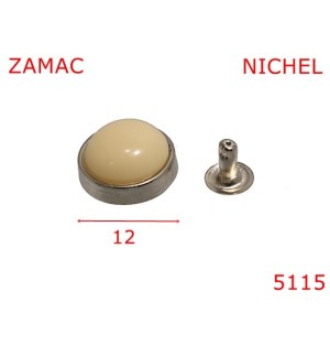 5115/Ornament semisferic -12-mm-zamac--bej--10A4---