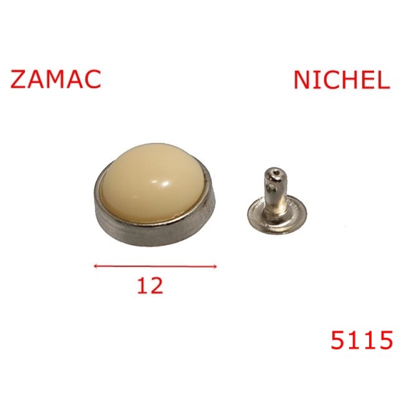 5115/Ornament semisferic -12-mm-zamac--bej--10A4---