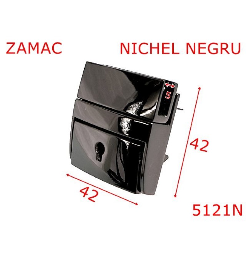 5121N/inchizatoare servieta sau borseta-42x42-mm-zamac--nichel negru-----