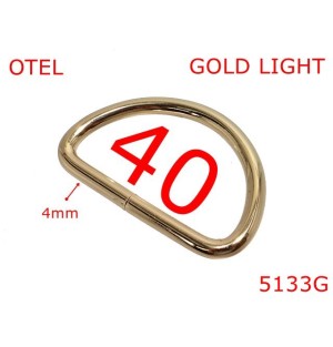 5133G/Inel D semirotund pentru genti posete -40-mm-otel-4-gold light-2G8----