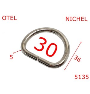 5135/Inel D semirotund pentru genti posete -30-mm-otel-5-nichel--6i1---