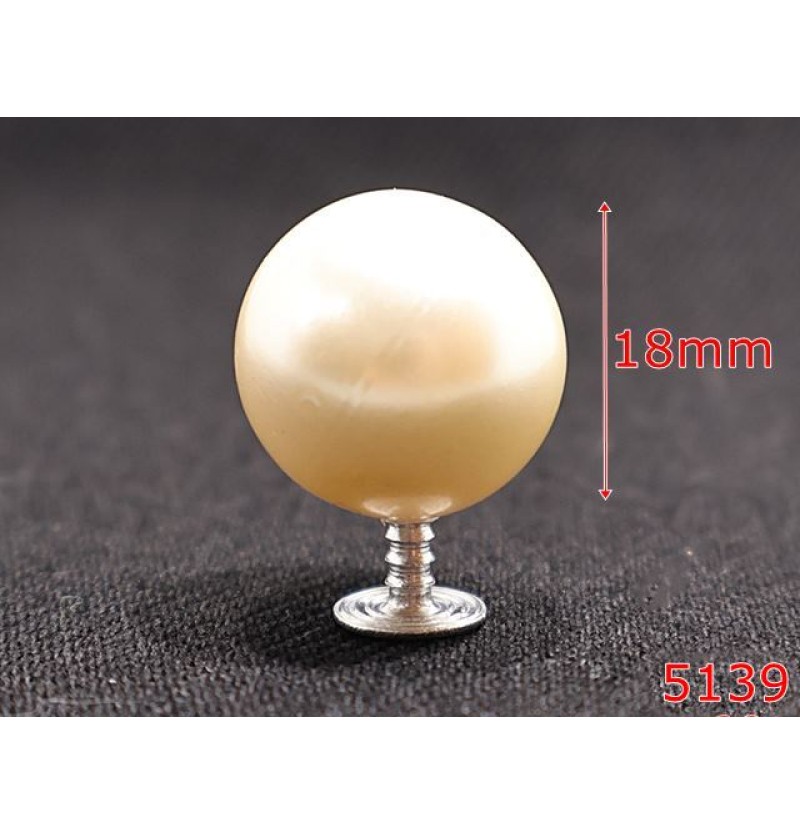 5139/Perla sidef artficiala cu picior de montaj-18-mm-plastic--sidef-----