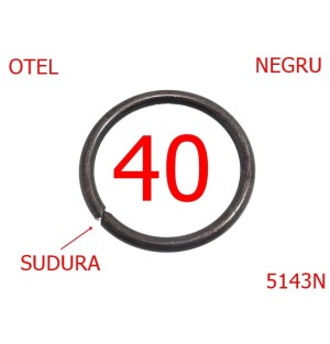 5143N/Inel rotund sudat  pentru marochinarie-40-mm-otel-5-negru-4i5----