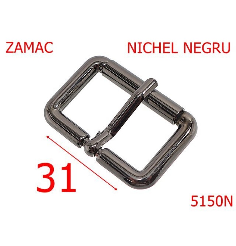 5150N/Catarama pentru geanta  poseta  marochinarie-31-mm-zamac--nichel negru-7B4----