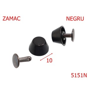 5151N/Piciorus protector montat cu rivet-10-mm-zamac--negru-V25-V26----