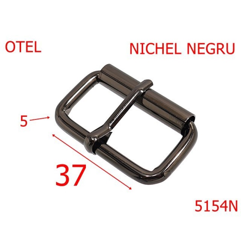 5154N/Catarama pentru geanta  poseta  marochinarie-37-mm-otel-5-nichel negru-7C3----