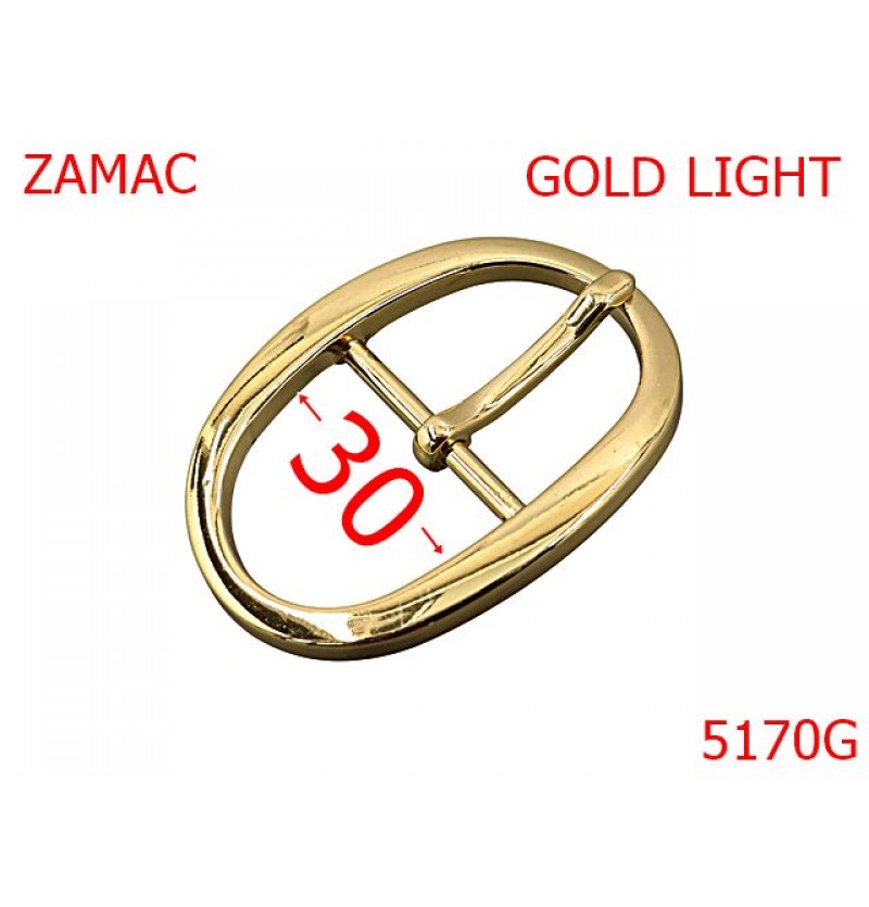 5170G/Catarama Ovala Pentru Dama-30-mm-zamac--gold light-----