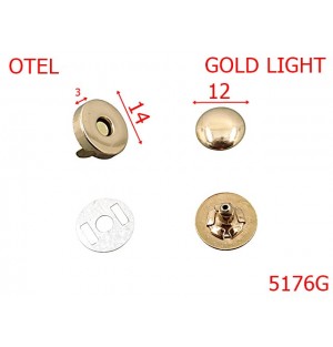 5176G/Magnet Cu Rivet Pentru Marochinarie-14-mm-otel--gold light-----
