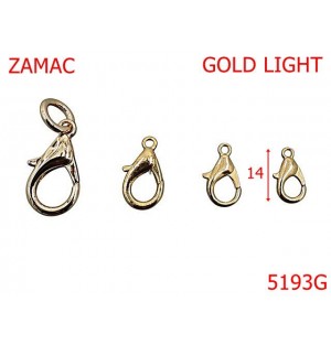 5193G/Minicarabina Pentru Gablontz-14-mm-zamac--gold light-----