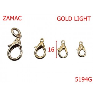 5194G/Minicarabina Pentru Gablontz-16-mm-zamac--gold light-----