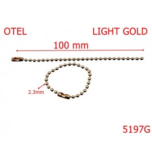 5197G/Lant Cu Bile 2.3 Mm Si Inchizatoare-100-mm-otel--gold light-----