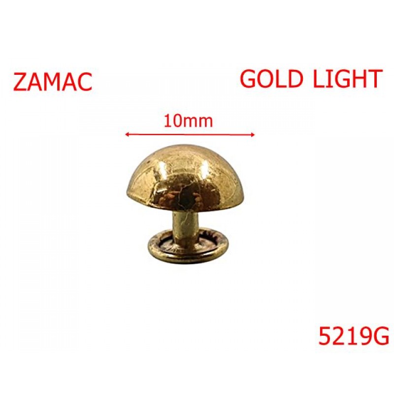 5219G/Ornament Bombat Semisferic-10-mm-zamac--gold light-----