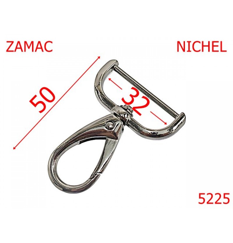 5225/Carabina Marochinarie Posete Si Genti-32-mm-zamac--nichel-5C7----