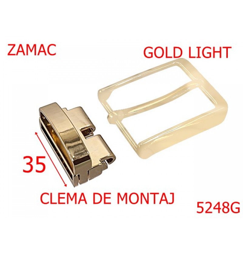 5248G/Clema Cu Pasant Pentru Montaj Catarama -35-mm-zamac--gold light-----