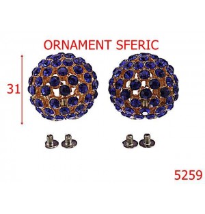 5259/Ornament Sferic Pentru Incaltaminte-31-mm-zamac--albastru-----