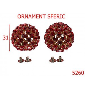 5260/Ornament Sferic Pentru Incaltaminte-31-mm-zamac--rosu-----