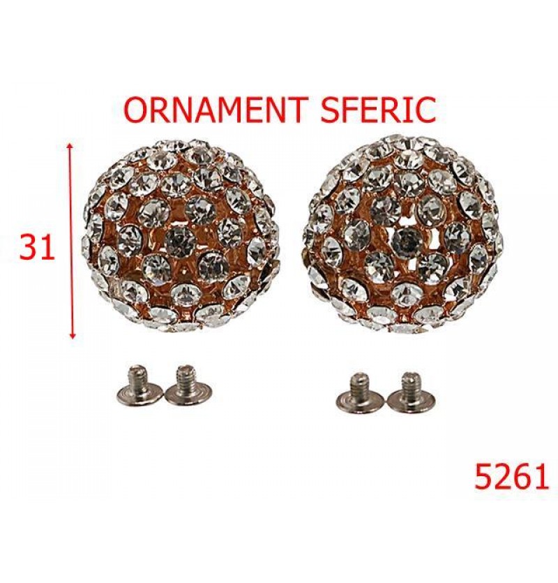 5261/Ornament Sferic Pentru Incaltaminte-31-mm-zamac--cristal-----