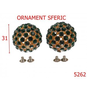 5262/Ornament Sferic Pentru Incaltaminte-31-mm-zamac--verde-----