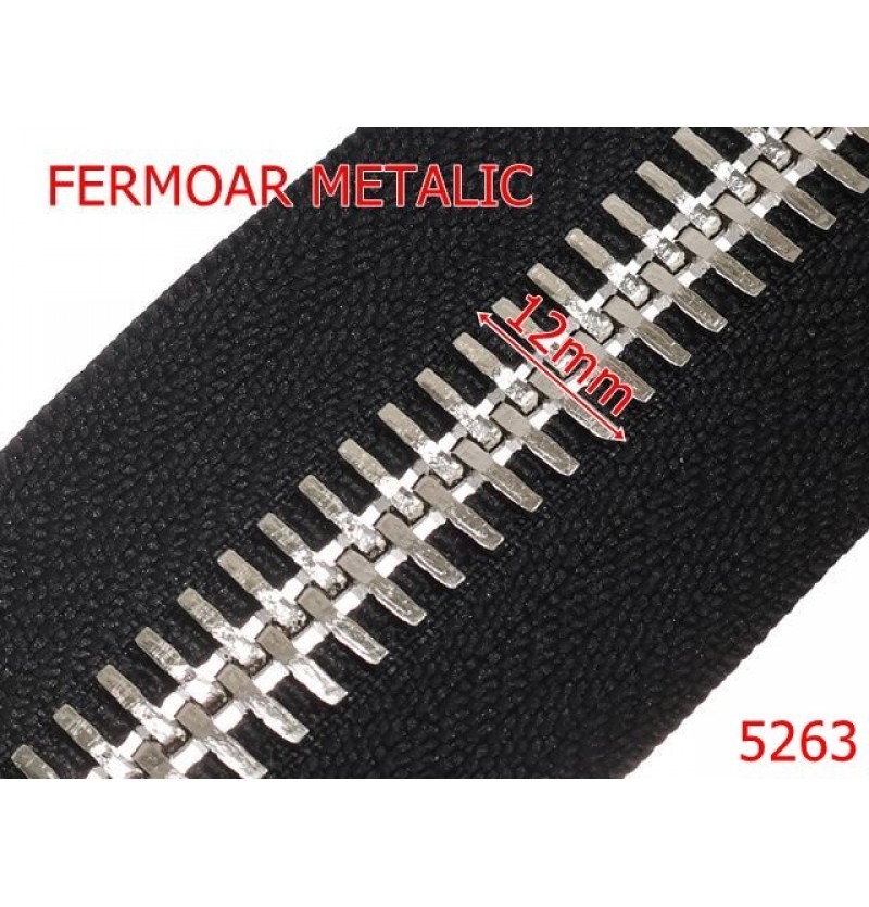 5263/Fermoar Metalic Extra Large Pentru Confectii-NO12-mm-poliester--negru-----