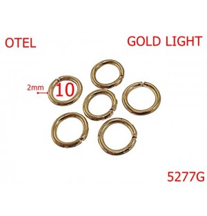 5277G/Inel Rotund Pentru Articole Mici Marochinarie -10-mm-otel-2-gold light-----