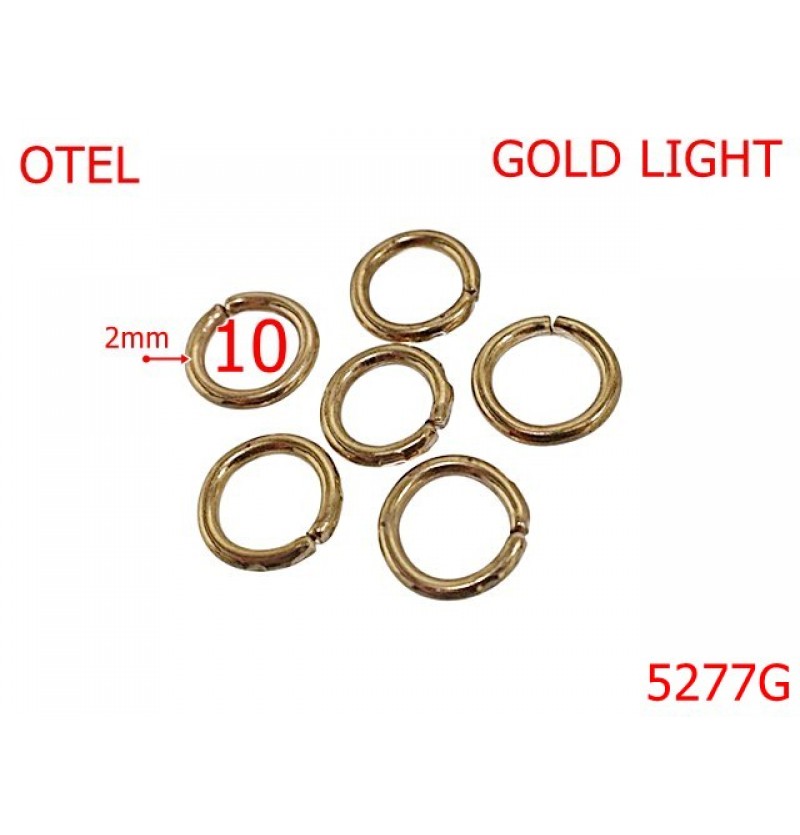 5277G/Inel Rotund Pentru Articole Mici Marochinarie -10-mm-otel-2-gold light-----