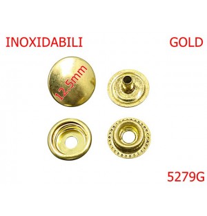 5279G/Butoni Tip  Manusa Inoxidabili-12.5-mm-alama--gold-----