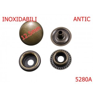 5280A/Butoni Tip  Manusa Inoxidabili-12.5-mm-alama--antic-----