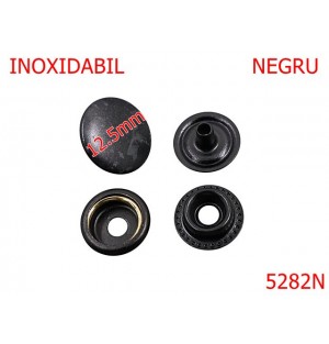 5282N/Butoni Tip  Manusa Inoxidabili-12.5-mm-alama--negru-----