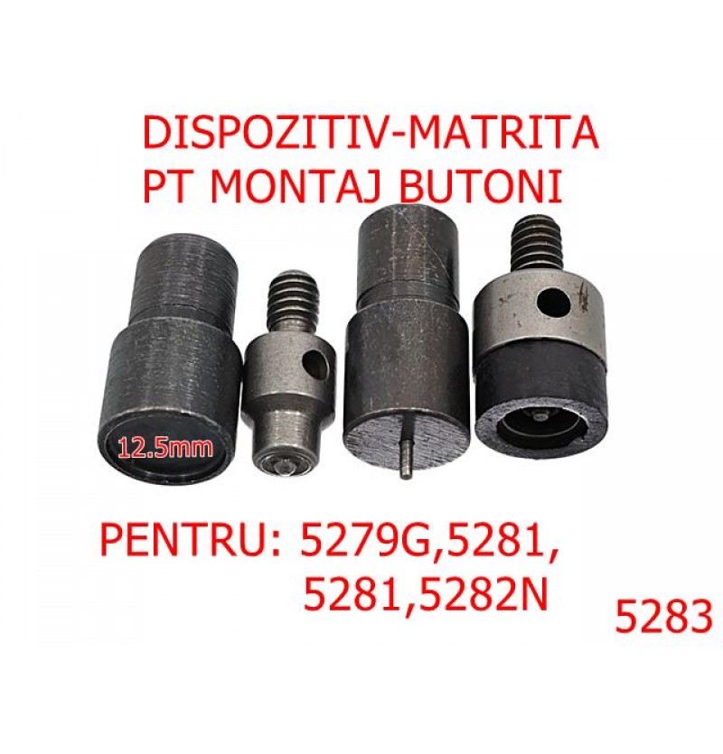5283/Matrita Montaj Butoni Inoxidabili De 12.5 mm-12.5-mm-otel--negru-----