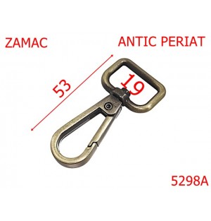 5298A/Carabina Marochinarie Pentru Posete Si Genti-19-mm-zamac--antic periat-----