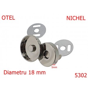 5302/Magnet Cu Capac Gros Pentru Marochinarie-18-mm-otel-5-nichel-----